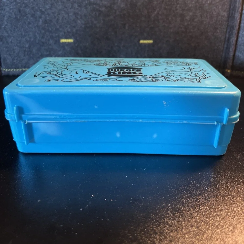 Vintage Burger King Whirley Industries Plastic Teal Lunch Box or Pencil‎ Box